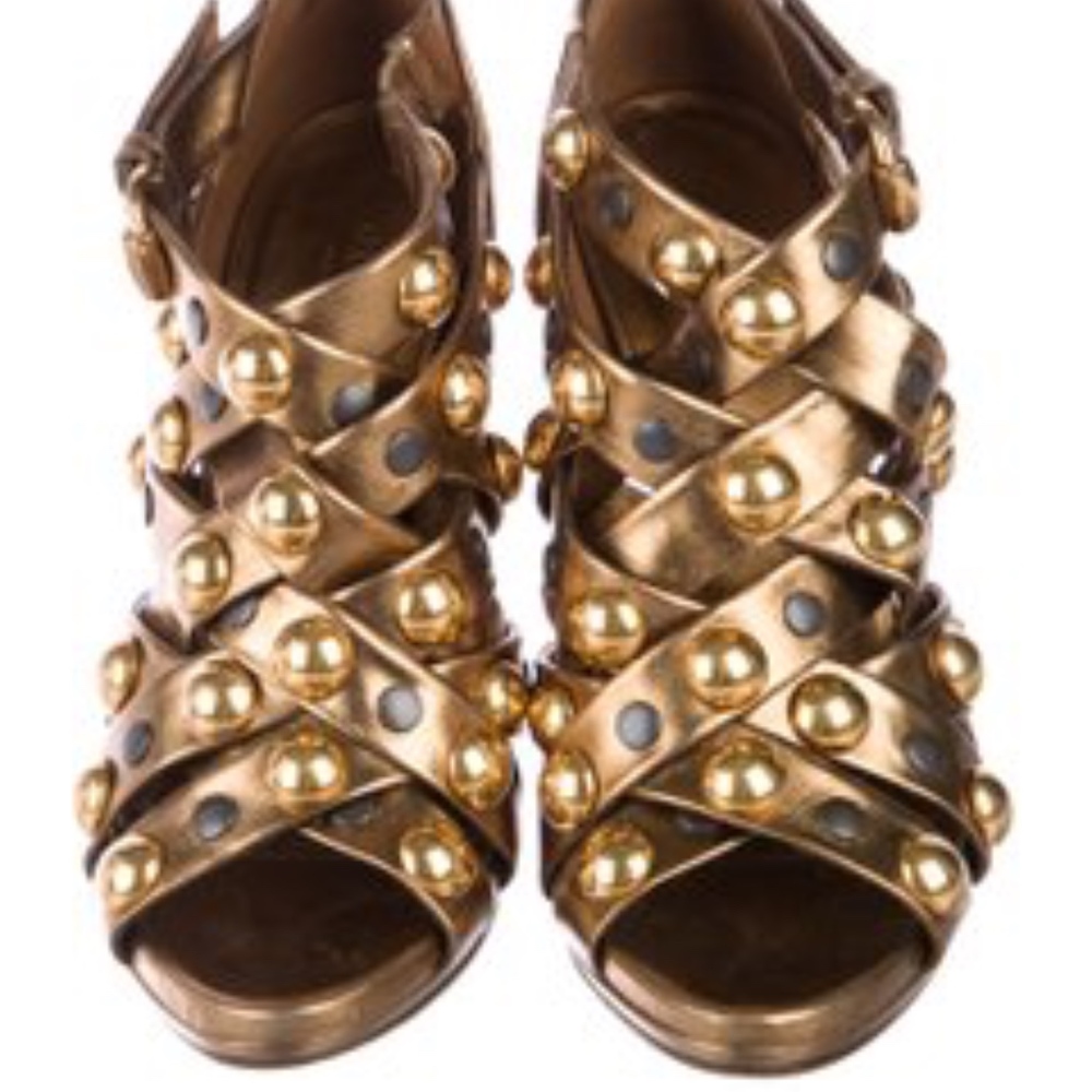 Gucci Studded Metallic Booties